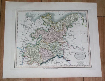 1813 JOHN CARY MAP OF UPPER SAXONY POMERANIA SILESIA BRANDENBURG POLAND GERMANY - Image 1 of 4
