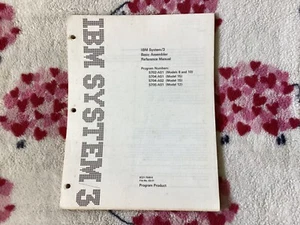 IBM SYSTEM/3 BASIC ASSEMBLER REFERENCE MANUAL SC21-7509-6 FILE # S3-21 4/1975 - Picture 1 of 4