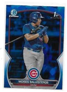 2023 BOWMAN CHROME SAPPHIRE REFRACTOR MOISES BALLESTEROS #BCP11 CUBS - Imagen 1 de 2