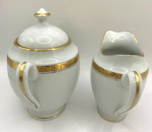 LIMOGES - France sugar and creamer golden trim set CIRCA 1960s - Picture 1 of 4