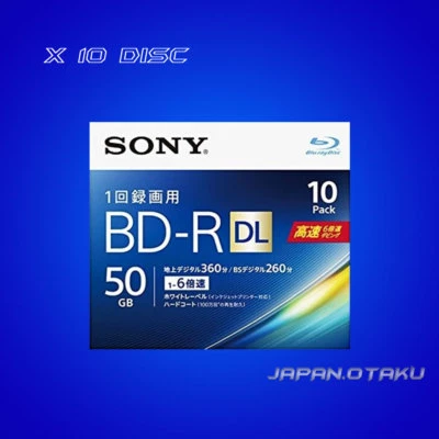 x5 x10 Disc Sony BD-R DL 50GB 6Write Speed Blu-ray disc Dual Layer From Japan - Image 1 of 2