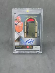 2024 Topps Museum Albert Pujols Materiale Jumbo Patch Auto 5/5 Maglia Match RARO - Foto 1 di 4