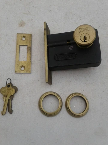 Vintiage Door Deadbolt Dead Bolt Hotel Lock Set W/ Keys Door Hardware Cover