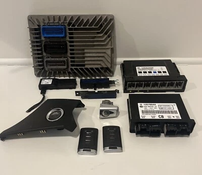 2012 CADILLAC SRX ECU IGNITION KEY SET ECU PCM ECM MODULE KEYLESS ENTRY 3.6 AWD - Image 1 of 4