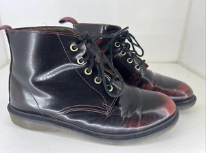 🔥DR. MARTENS EMMELINE Boots Womens US 7 38 Burgundy Cherry 5-Eye AW004 Rare🔥 - Picture 1 of 8