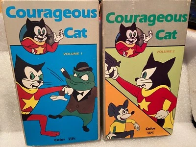 Courageous Cat Volumes 1 & 2 VHS *Pre-Owned/Tested w/Pictures* Bkshds - Image 1 of 4