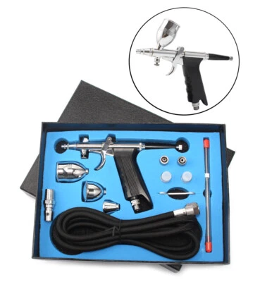 Dual Action Trigger Airbrush Compressor Kit Spray Gun Art Painting Body Paint 3 - Image 1 of 4