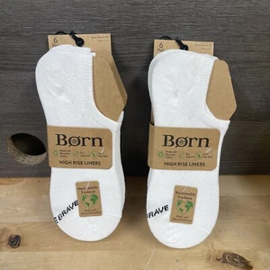 12 Pairs Born Outdoor Women’s High Rise Liners Socks White Size 4-10 Brand New - Picture 1 of 3