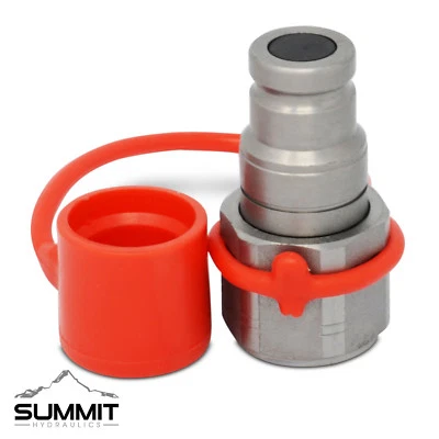 SUMMIT HYDRAULICS 3/8″ Flat Face Hydraulic Quick Connect Male Coupler Fitting, 3/8″ NPT Thread