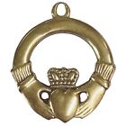 Vintage 9K Stamped 375 Yellow Gold Claddagh Charm Or Small Pendant