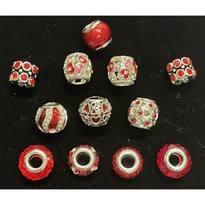 NEW DaVinci Beads & Charms Interchangeable Jewelry Lot of 12 Red Beads - Picture 1 of 1