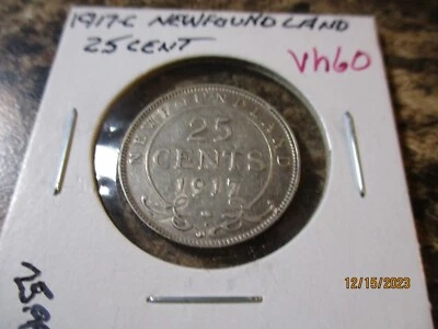 1917-C NEWFOUNDLAND 25 CENTS    VH60 - Image 1 of 2