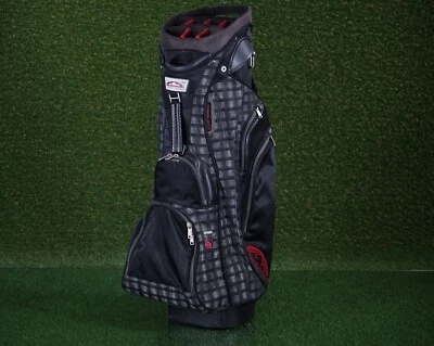 SUN MOUNTAIN LADIES CART BAG 15 WAY DIVIDERS GOLF  BAG, BLACK / PLAID ~ SWEET!! - Image 1 of 4