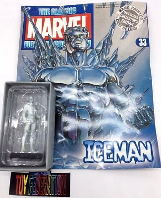 Eaglemoss Classic Marvel Figurine Collection #33 ICEMAN & Magazine  - Image 1 of 4