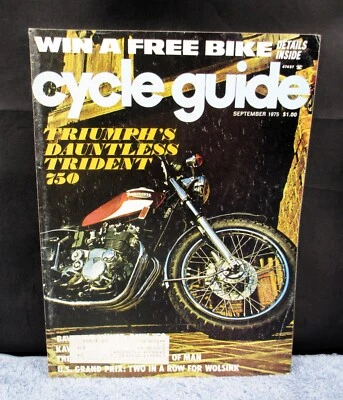 Sept 1975 Cycle Guide Kawasaki KX250A Triumph Trident T 160 750cc BMW R75/6 750 - Image 1 of 4