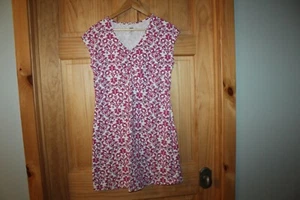 Title Nine Women Fuchsia Print Cap Sleeve Dress - Size M EUC - Picture 1 of 3