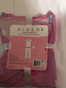 NEW Women's PINK 3 piece Knit PJ Set - Picture 1 of 3