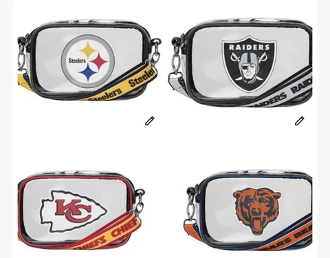 Nfl Clear Crossbody Bag Purse Murse Only Buccaneers Browns Texans Left Cover