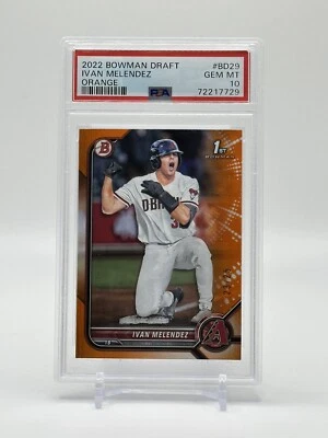 2022 Bowman Draft IVAN MELENDEZ Orange Paper 1st Bowman #23/25 - PSA 10 Arizona - Image 1 of 2