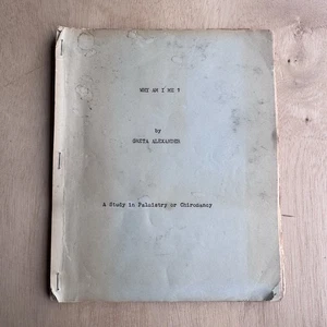 Warum bin ich ich? Greta Alexander Vintage Palmistry Chiromancy Manuscript Book Magic - Bild 1 von 9