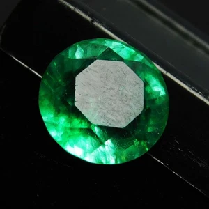 9 Carat Natural CERTIFIED Emerald Round Cut Green Colombian Loose Gemstone - Picture 1 of 5