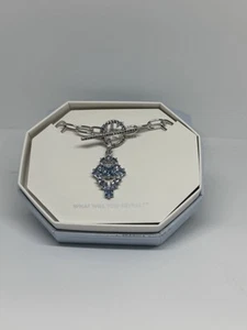 Bomb Party Necklace. An Absolute Moment Nk87456 Aquamarine CZ Rhodium Gorgeous - Picture 1 of 7