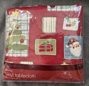 Christmas Holiday Themed Oblong Vinyl Tablecloth 60”x120” Sealed NOS 2004 Target - Picture 1 of 19
