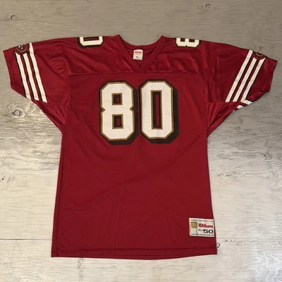 Винтажная футболка 80-х NFL Wilson San Francisco 49ers Jerry Rice No80 размер XL - Изображение 1 из 4