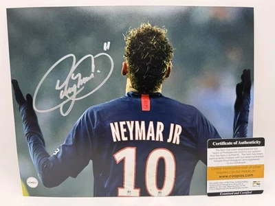 Neymar Jr Signed Soccer 8x10 Autographed Santos FC Pro Cert COA - Image 1 of 4