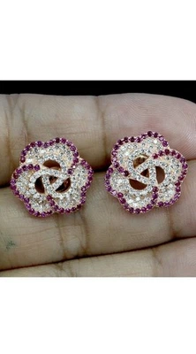 925 sterling silber ohrringe Simuliert Cz Rund Diamantschliff Edelstein Schmuck - Bild 1 von 4