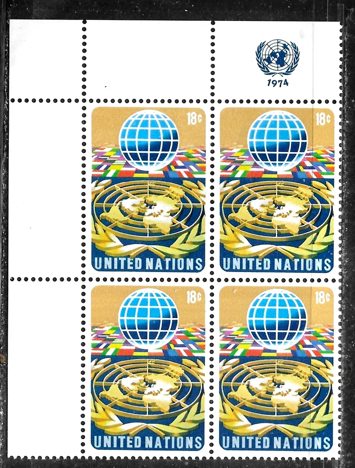 HICK GIRL- MINT UNITED NATIONS STAMP   SC#251  1974   OFFICE IN NEW YORK      A1 - Image 1 of 1
