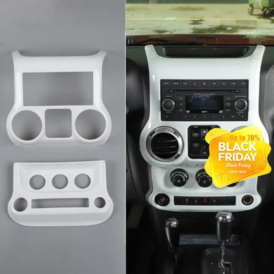 For Jeep Wrangler JK JKU 11-17 White Center Console AC Volume Switch Panel Trim Foto 1 de 4