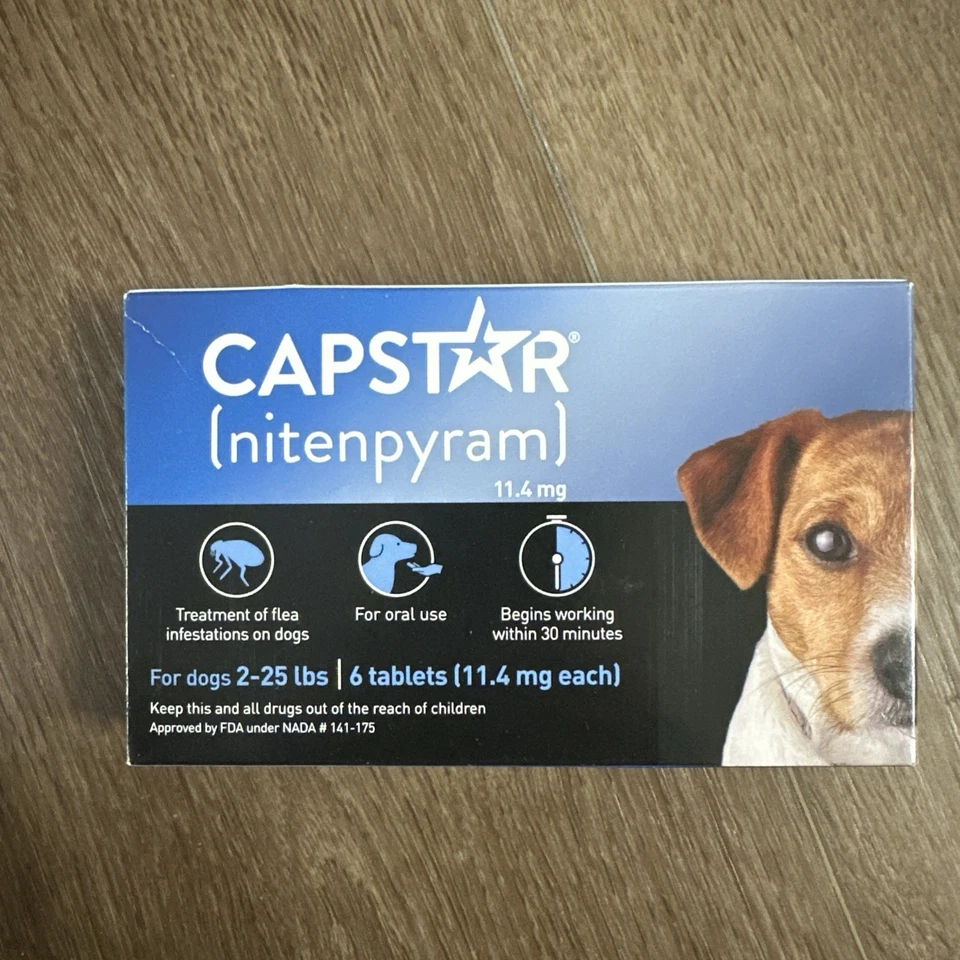 CAPSTAR Car Oral Treatment for Dogs - Small Dogs (2-25 lbs) 6 Dose NEW Expires 2026+