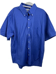 Mens Vintage Work Shirt Large  Cintas Blue  Short Sleeve - Picture 1 of 5