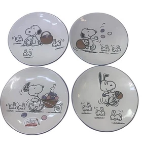 Set of 4 Peanuts Snoopy Easter & Easter Bunny 6" Appetizer Plates NWT - Picture 1 of 11