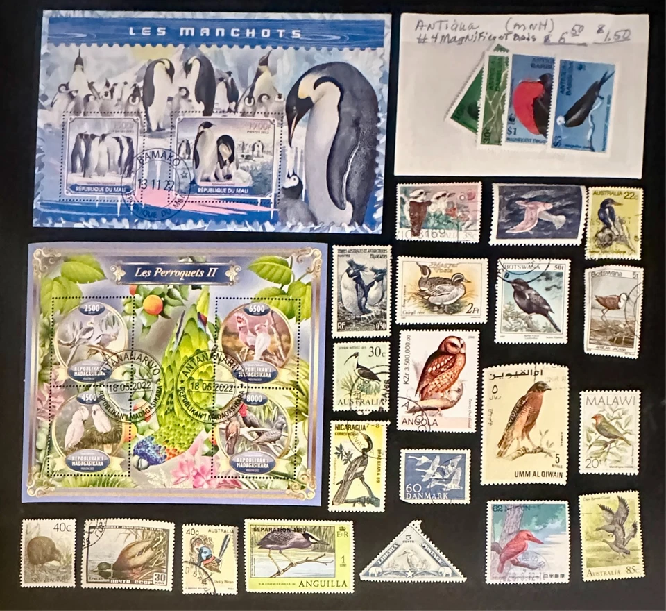 Estampillas B710, 50+ con pájaros Foto 1 de 1