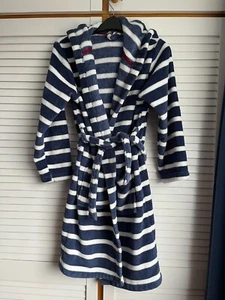 John Lewis blue and white striped dressing gown, bath robe age 11 - Picture 1 of 2