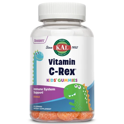Gomitas KAL Vitamin C-Rex para niños | 30 porciones, 60 quilates Foto 1 de 4