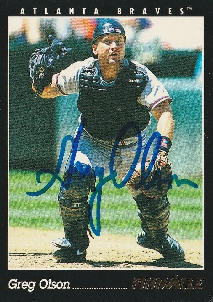 Greg Olson - Signed 1993 Score Pinnacle Card #173 - Atlanta Braves - Image 1 of 1