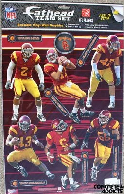 USC TROJANS FATHEAD Equipo Conjunto NFL Oficial 12 Vinilo Pared Gráficos Calcomanía RARO Foto 1 de 2