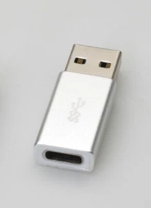SILVER USB 3.1 Gen 1 Type-C Female to Type-A Male Adapter - Picture 1 of 2