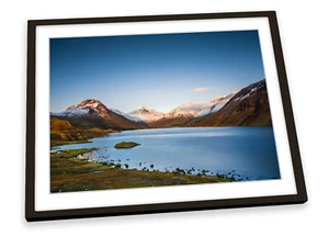Wasdale Lake District Landscape Blue FRAMED ART PRINT Picture Poster Artwork - Picture 1 of 5