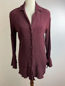 Vintage Madeleine 100% Silk Women’s Sz MED Button Front Blouse with Side Slits - Picture 1 of 7