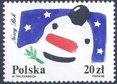 Polska 09.12.1988 - Año Nuevo 1989 # Scott 2886 - MNH Foto 1 de 2