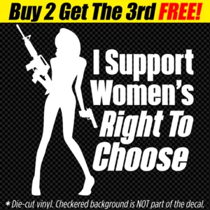 WOMEN'S RIGHT TO CHOOSE Decal Sticker Sexy Girl Pro Gun Rights 2A NRA AR15 9mm - Picture 1 of 3