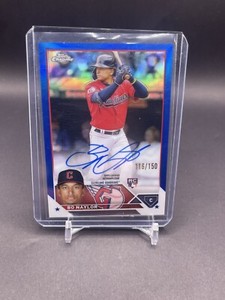 2023 Topps Chrome Rookie Auto #RA-BN Bo Naylor ~ Guardians Blue Refractor #/150