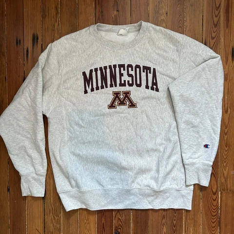 University of Minnesota Gophers Champion Reverse Weave Crewneck Sweatshirt M Cover