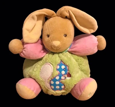 Kaloo Terry Cloth Rattle Rabbit Plush Lovey Squirrel Print Multicolor Soft - Image 1 of 4