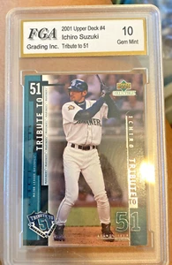ICHIRO SUZUKI - ROOKIE CARD - 2001 Upper Deck TRIBUTE TO 51' GEM-MT 10 By FGA - Bild 1 von 10