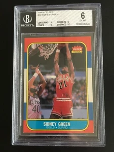 1986-87 Fleer 40 Sidney Green gegradet Beckett BGS 6 EX-MT (JORDAN RC SET) - Bild 1 von 2